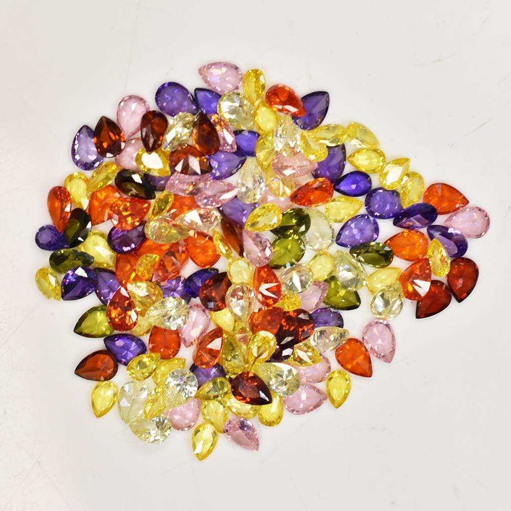 Natural Sapphire Loose Gemstone 3.6 ct Mix-Color 5x3 mm Pear Cut Lot September Birthday Birthstone