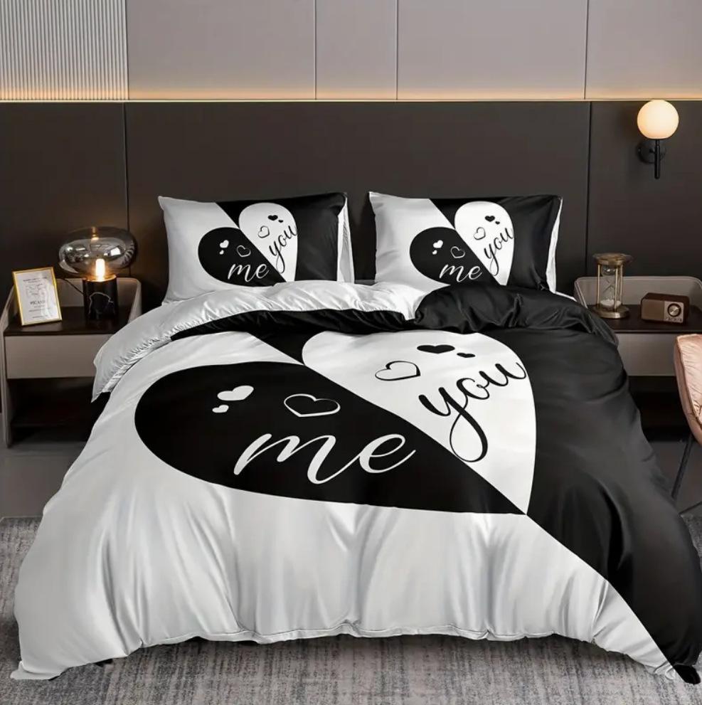 

Комплект постельного белья из трех предметов Постельное белье с 3D цифровой печатью Двуспальный пододеяльник 70 * 133