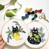 Cat  Pattern  Embroidery  Kit Embroidery Diy Package 20cm Embroidery Stretch Handmade Sewing Craft