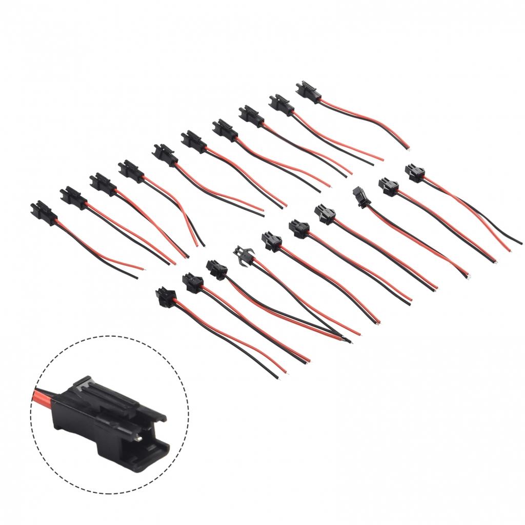 Head Connected Cable 2-Pin 2P Male / Female PVC 24AWG Red/ Black Practical