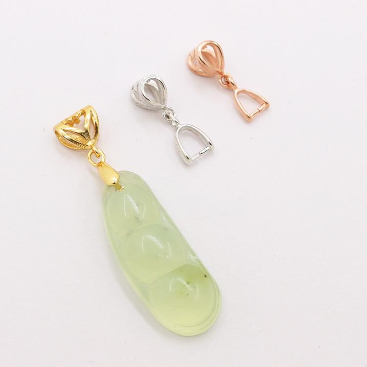 S925 Sterling Silver Pendant Clip for DIY Jade, Amber, and Crystal Accessories