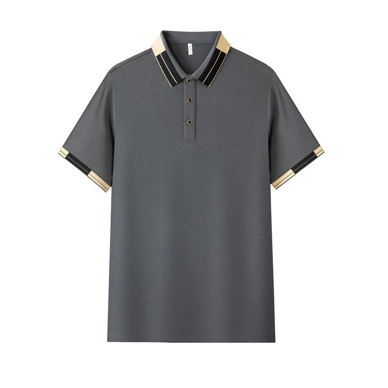 2025 New Men's Business Casual Short Sleeved Shirt Solid Color Polo Shirt Fashionable Breathable Comfortable Versatile Top