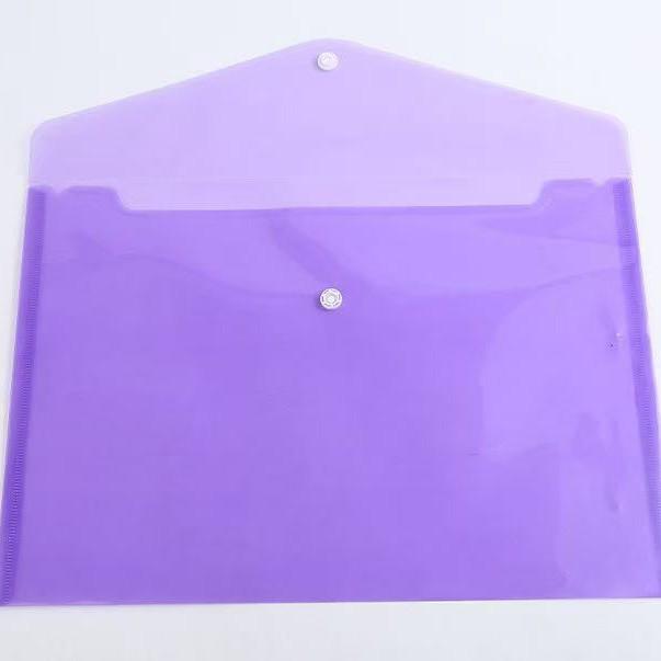 Transparent Snap Button Plastic Document Folder - New Style, Large Capacity, Colorful for Students