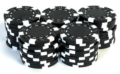 Casino No Numbers Individually In Packs of Poker Mahjong Chips, [Sold 50] Chips, (Black)