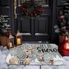 1Pcs Anti Fatigue Kitchen Rugs Christmas Gray Elk Print Waterproof Non-Slip Thick Cushioned Kitchen Mat Heavy Duty Comfort Standing Mat for Kitchen