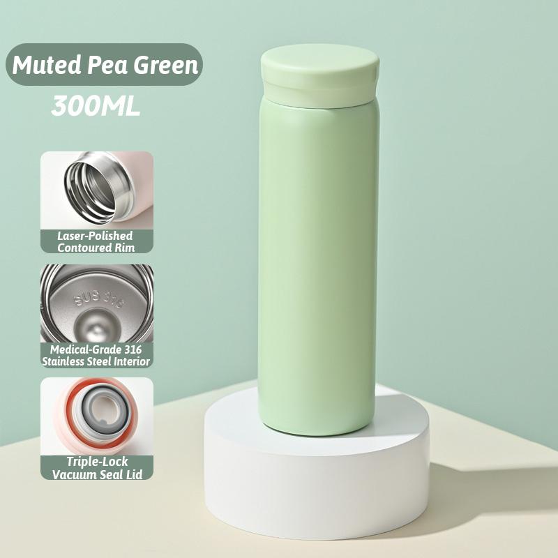 Morandi 180ml Edelstahl Thermoskanne, 316 Auslaufsicherer Isolierbecher, Anti-Flecken-Lippe, Lebensmittelecht Kaffee/Tee, Rosa/Grün/Rot/Schwarz