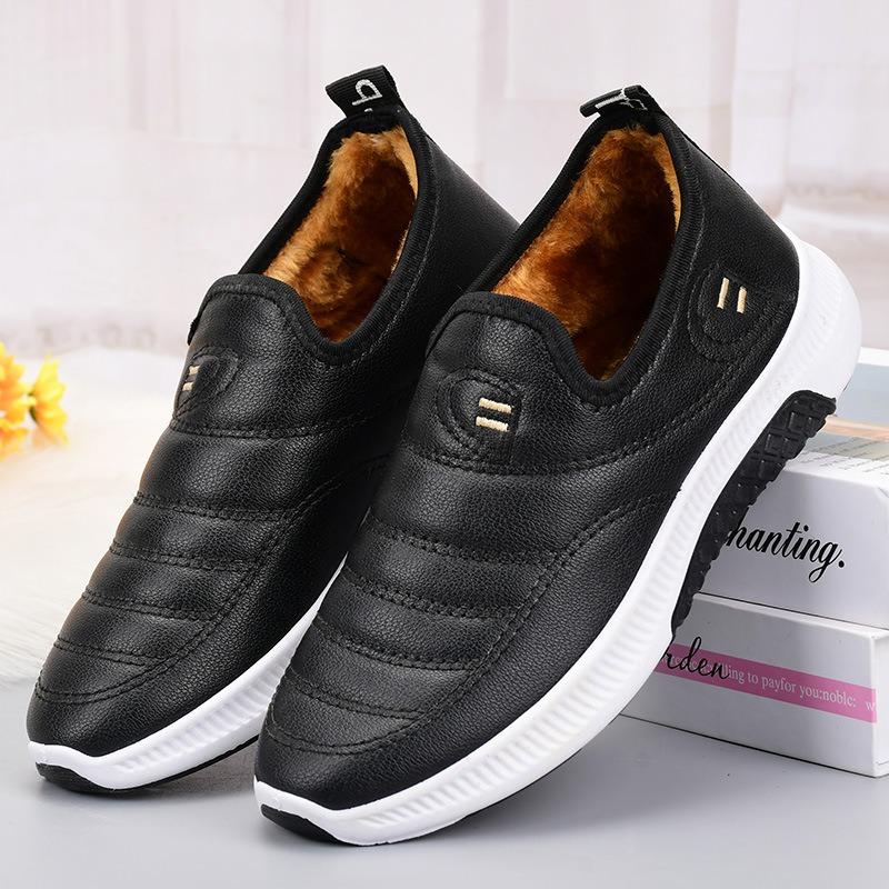 Plus Velvet Women's Cotton Shoes, Thick Waterproof Cotton Shoes, Sports PU Short Boots, Women