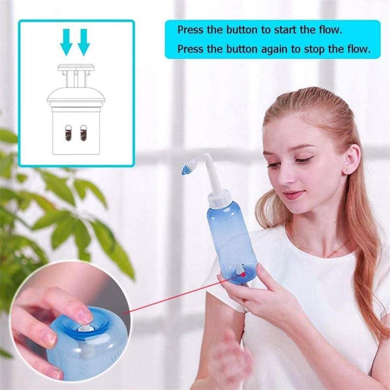Nose Wash System Sinus & Allergies Relief Nasal Pressure Rinse Neti Pot Nose Trimmer Adults Children Nasal Wash Cleaner