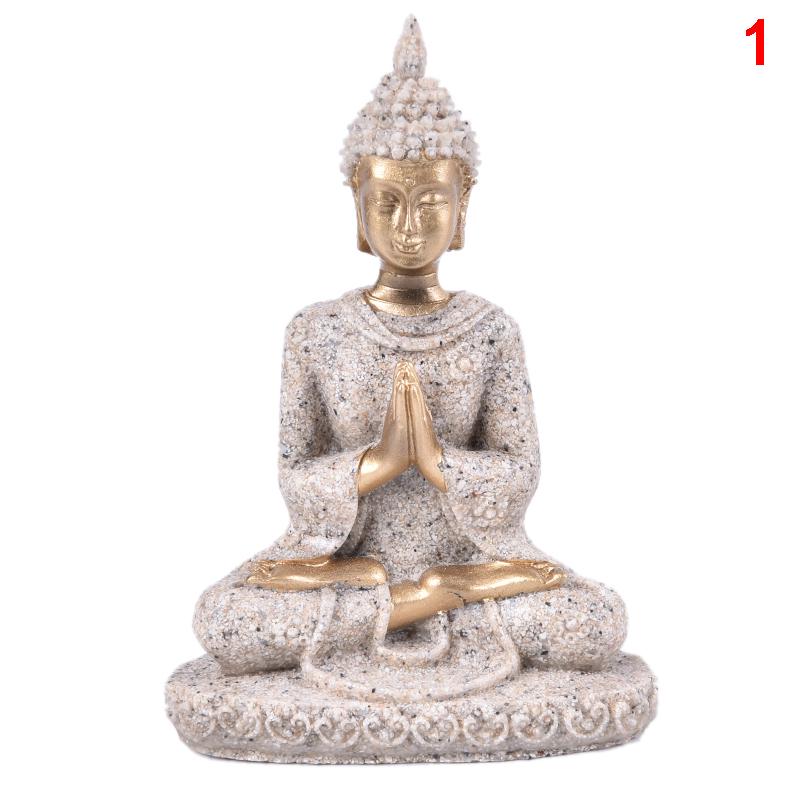 Buddha statuer Sandstein Thailand Buddha Skulptur Fengshui Figur Hjem Dekor