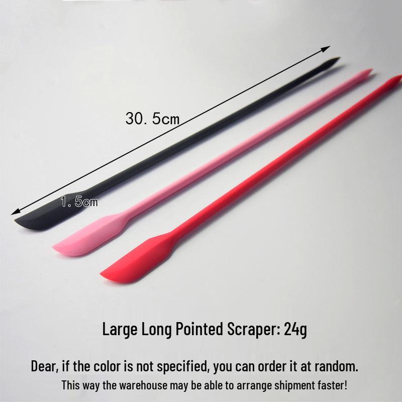 Silicone Pointed Spatula & Jar Scraper for Cosmetic & Cooking, Heat-Resistant