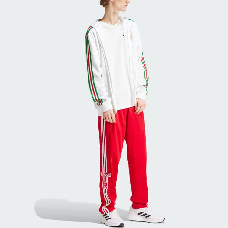 Adidas Italy Dna Full-Zip Hoodie Color Block Long Sleeve Jacket Men Hoodies White IU2104