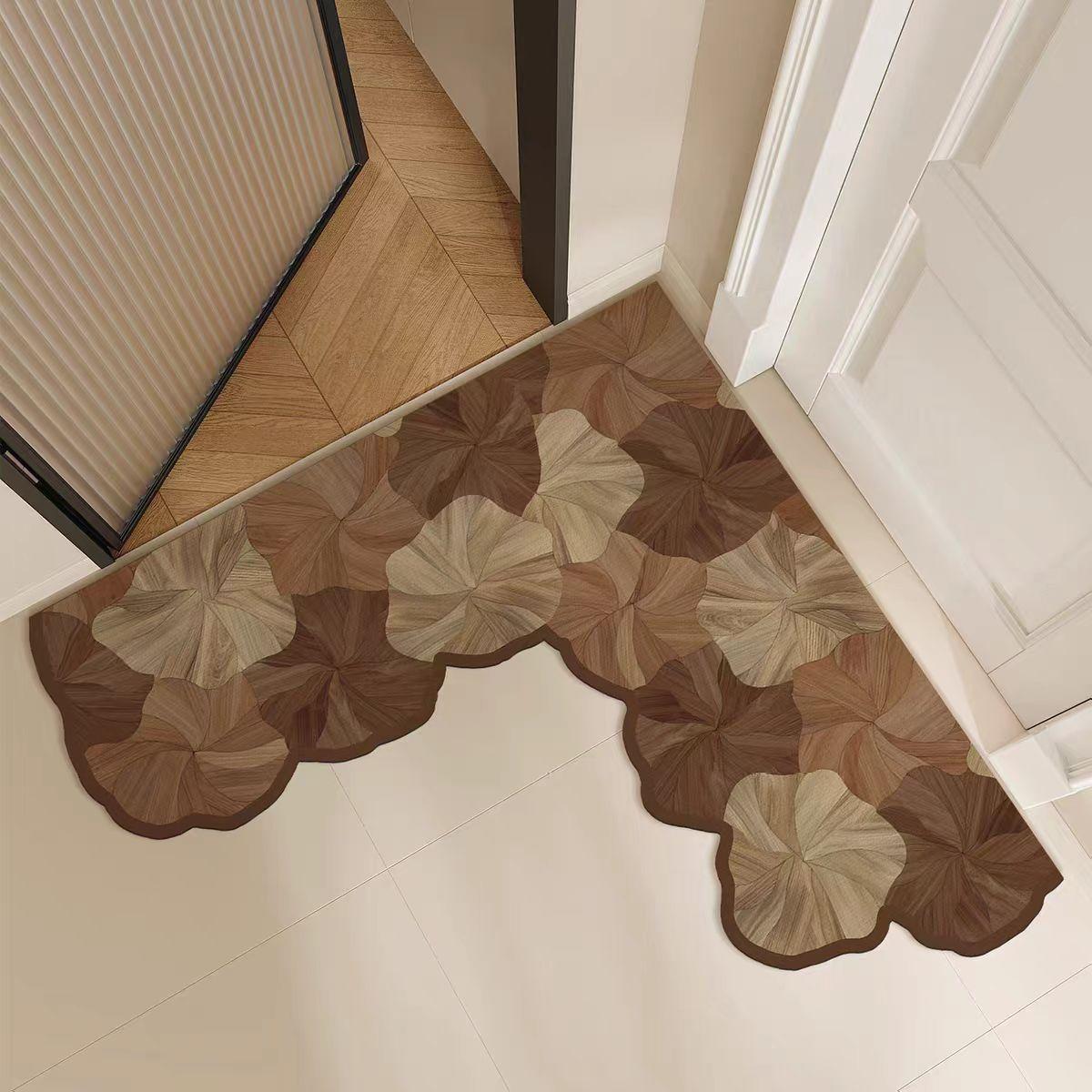 

Ins Wind Creative Small Apple Diatom Mud Floor Mat Water Absorption Non-Slip Bathroom Floor Mat Toilet Wear-Resistant L-Shaped Foot Mat 60*60cm