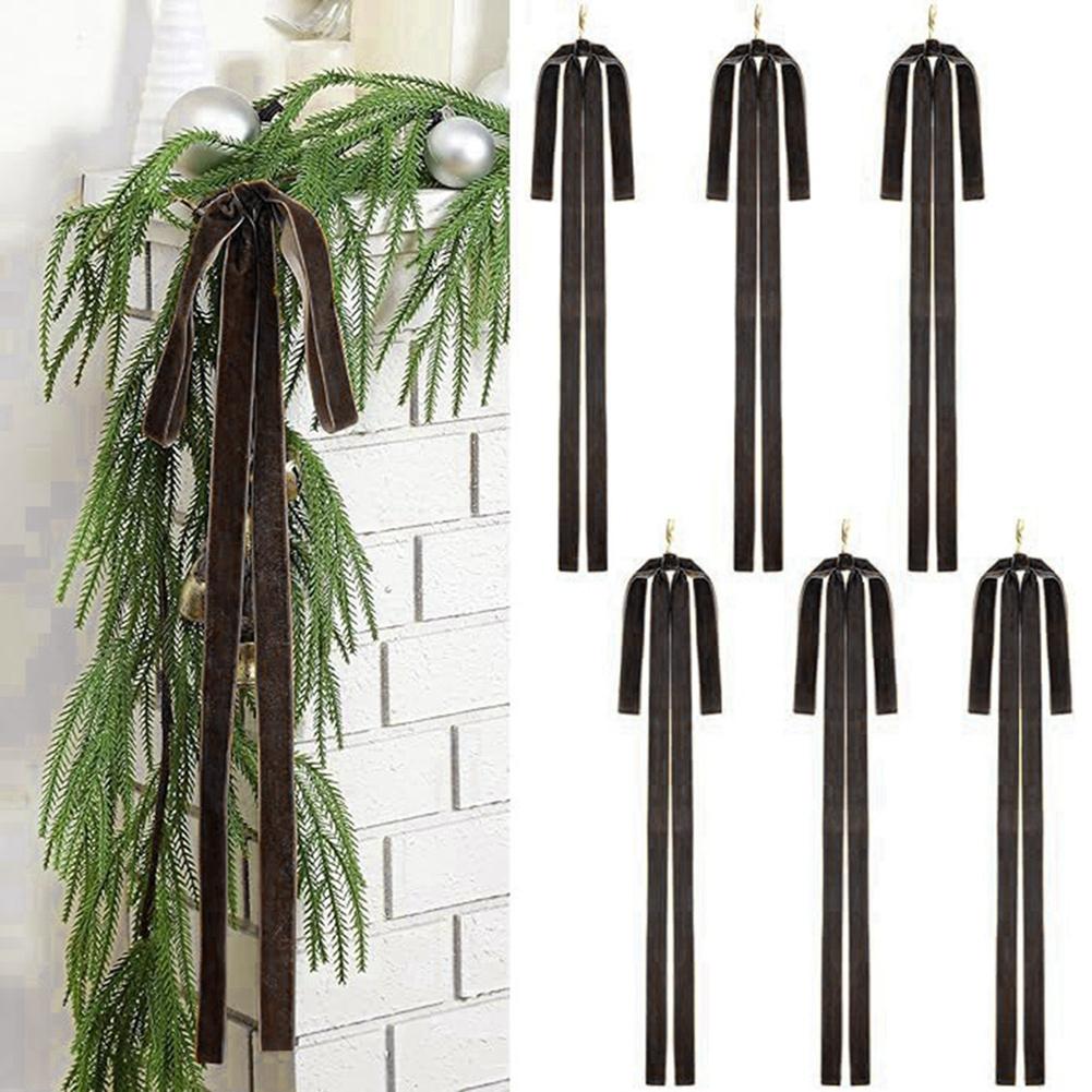 6 Stück Übergroße Samtschleife Knäuel Anhänger Weihnachtsbaumschmuck Festliche Atmosphäre Girlandenzubehör