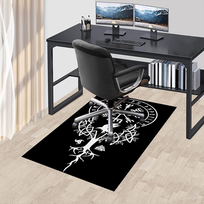 1pc Valknut Raven Carpet Anti Slip Polyester Floor Mat for office.Bedroom