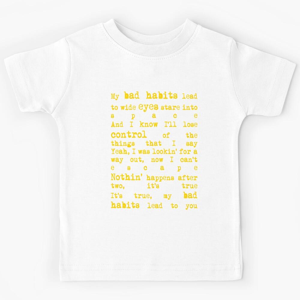 Ed Sheeran – Bad Habits Lyric Poster Kids T-Shirt 110