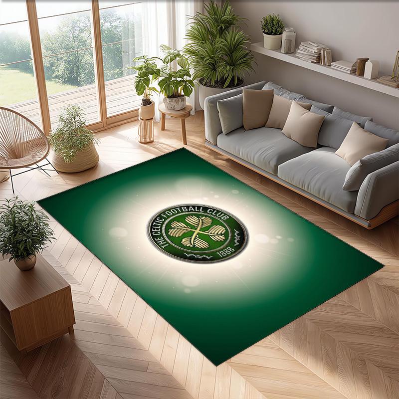 Tappeto Morbido Antiscivolo per Interni con Motivo Calcio Celtic FC, Tappetino Decorativo Sportivo per Camera da Letto