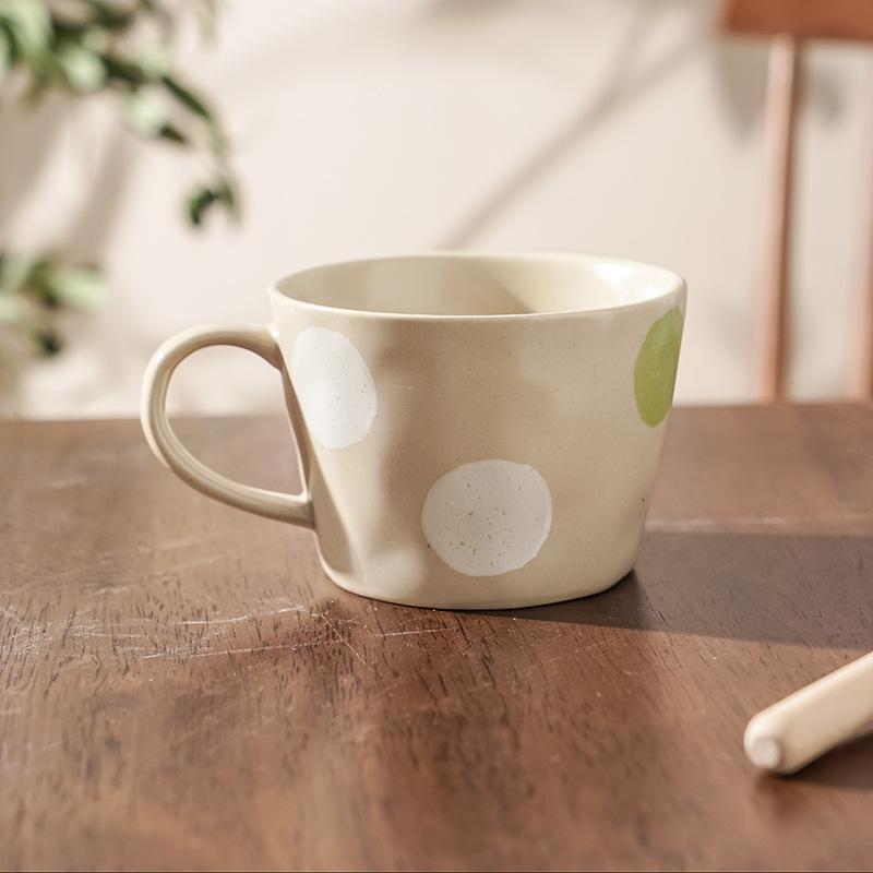 Keramikfarbe gepunktete Tasse Haushalt Kaffeetasse ins Japanische Terrakotta handbemalt handbemalt