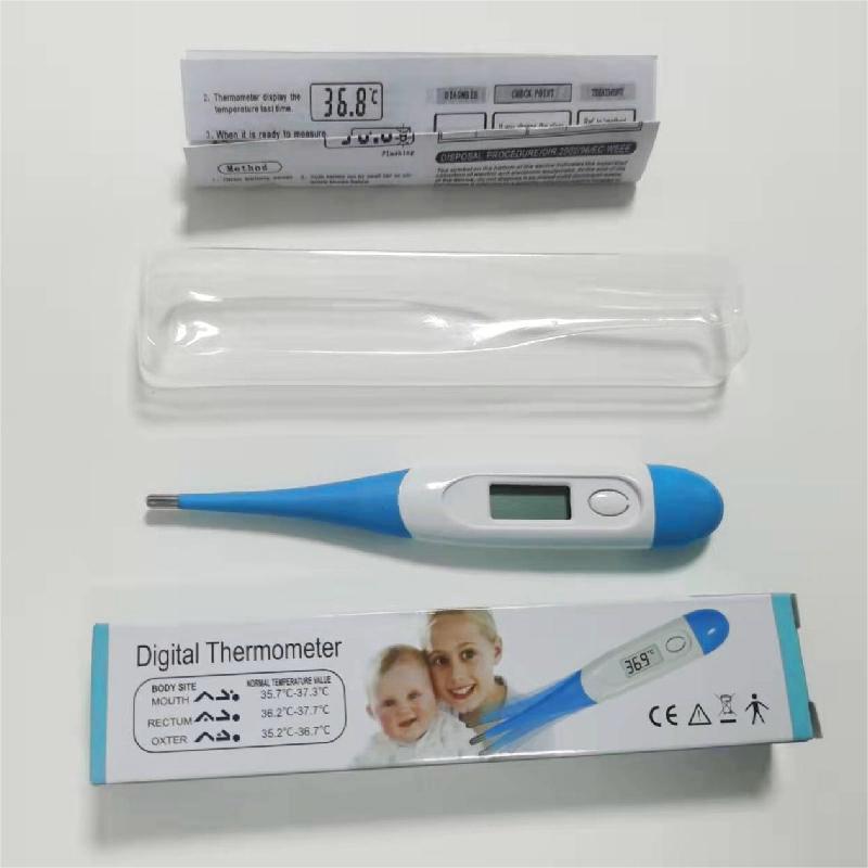 

Мягкая головка Твердая головка Медицинский электронный термометр для взрослых и детей Оральный подмышечный термометр Электронный термометр Soft head thermometer светло-синий