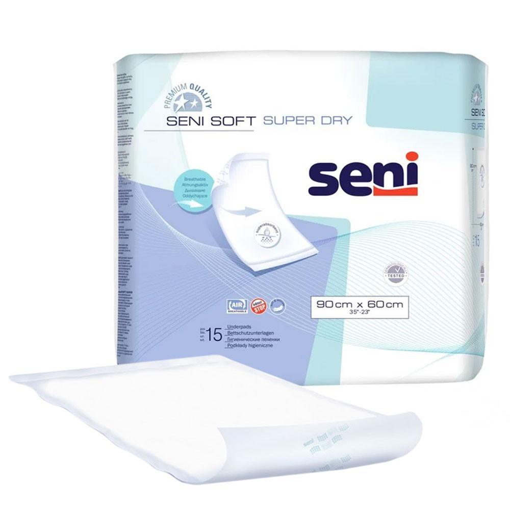 Breathable Absorbent Pad 90cm x 60cm Seni Soft Super Dry 15 Pcs x 4 Pack