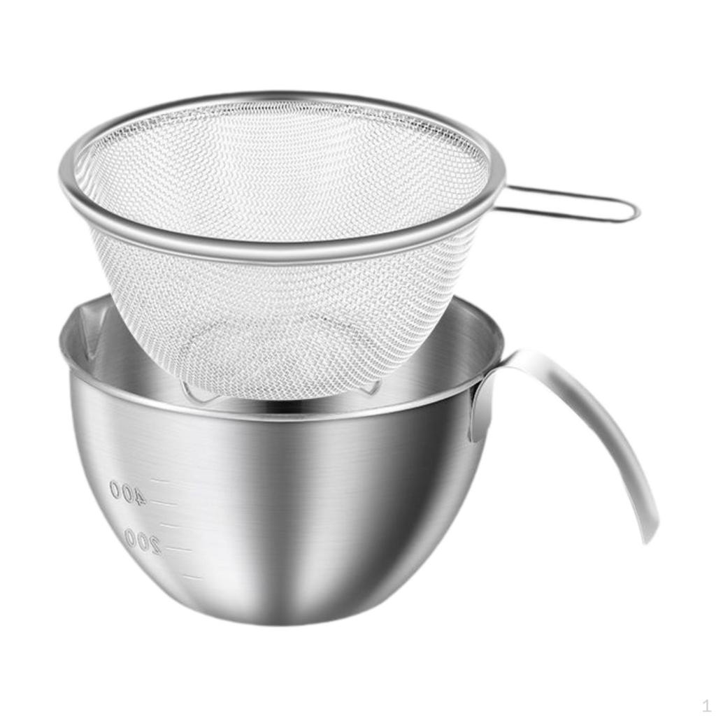Stainless Steel Colander with Mixing Bowl, Fine Mesh Sieve Drainer, Pasta Spaghetti Rice Rinser