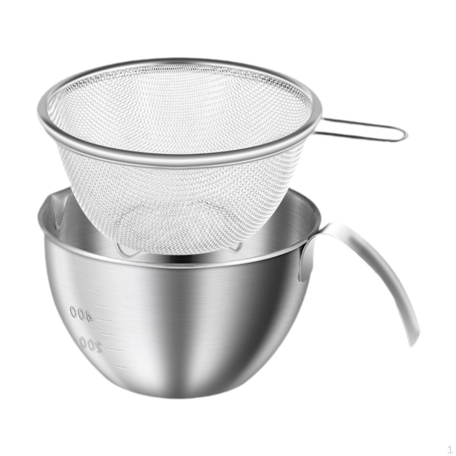 

Stainless Steel Colander with Mixing Bowl, Fine Mesh Sieve Drainer, Pasta Spaghetti Rice Rinser
