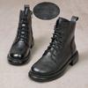 Autumn New Casual Genuine Leather Women Ankle Boots Soft Low-heeled Non-slip Retro Women's Shoes Platform Boots