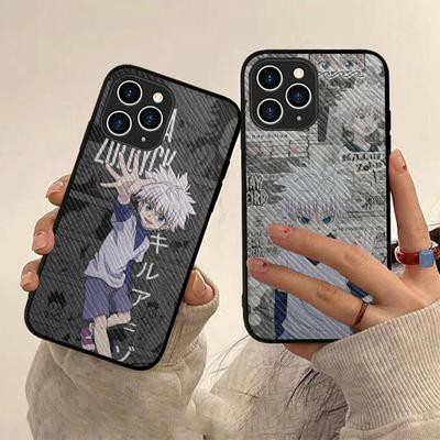 HUNTER x HUNTER Killua Zoldyck Anime-Handyhülle, Hartlederhülle für iPhone 11 12 13 Mini Pro Max 8 7 Plus SE 2020 X XR XS