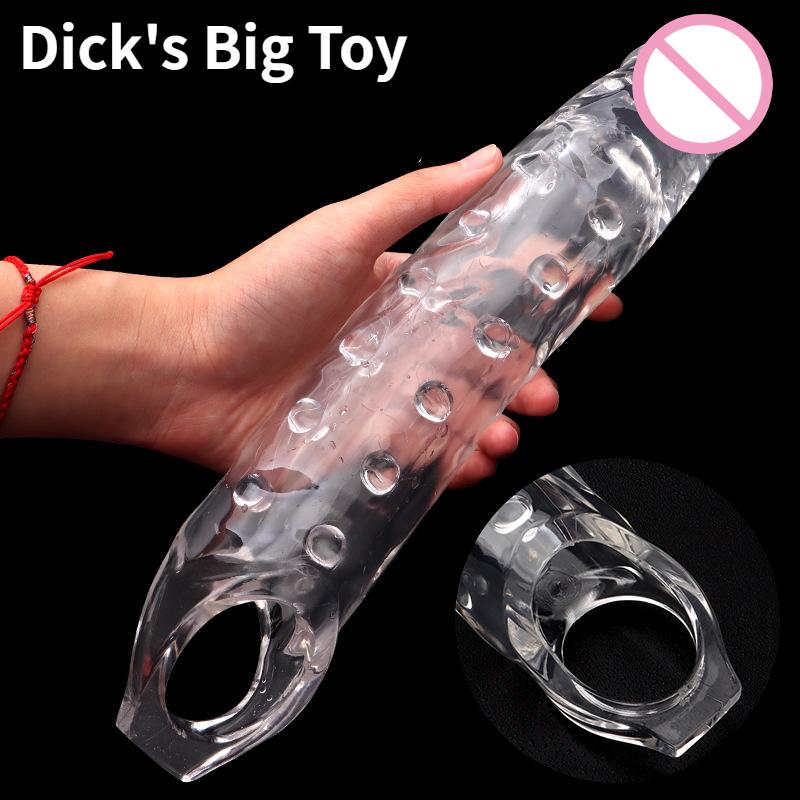 28cm Super Size Manicotto Pene Grande Estensore Pene 6cm Allargamento Pene Preservativo Riutilizzabile Giocattoli Sessuali per Uomini Ritarda Eiaculazione