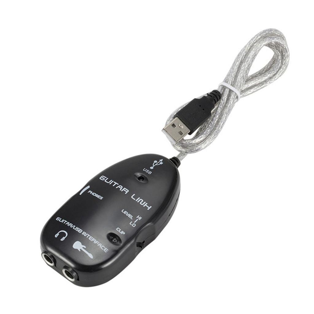 Guitar To USB Interface Link Cable Adapter Audio Connector Recorder for PC Computer