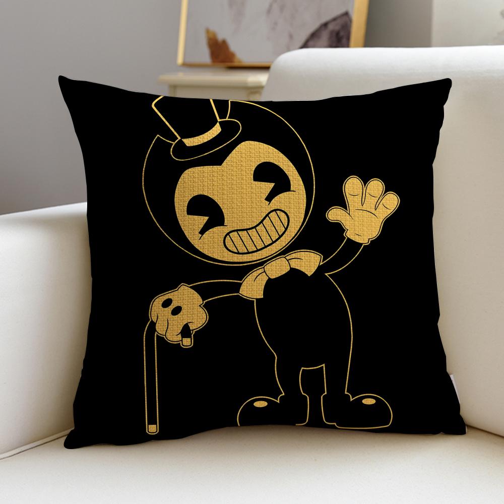BBendy and the Ink MachineS Cushion Cover Breathable and Skinfriendly Linen Pillowcase Square Removable and Washable Cushion