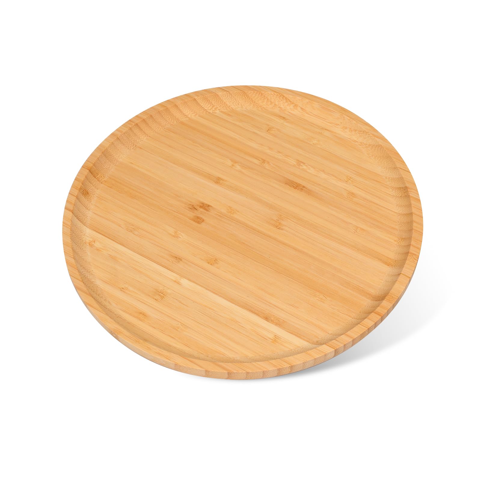 

Skovtree Round Bamboo Tray, Large, Non-Slip, Quick-Drying, Thick, Dishwasher Safe, Vegetable Oil Treated on Both Sides, 35cm Wide, 2cm High