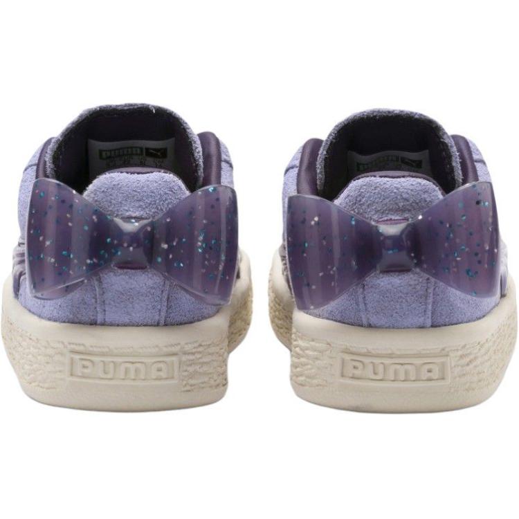 Puma Suede Bow Jelly Comfortable Soft Low-Top Kids Sneakers Kids Sneakers Purple 368960-02