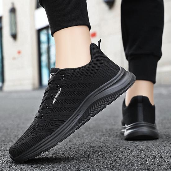 Spring and Autumn Shoes Men's Running Shoes Korean Edition Soft Soled Breathable Mesh Sports Shoes