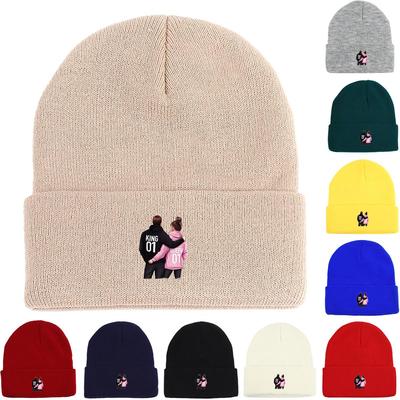 Heart Chile Flag Print Knitted Hat Beanie, Skull Cap Winter Windproof Casual Bonnet Knit Cap Beanie