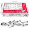 448PCS Stainless Steel Metric Bolt Assemblies, M5 M6 M8, Nut and Bolt Set Flat Washers and Spring Washers, Hex Head Screw Bolt a