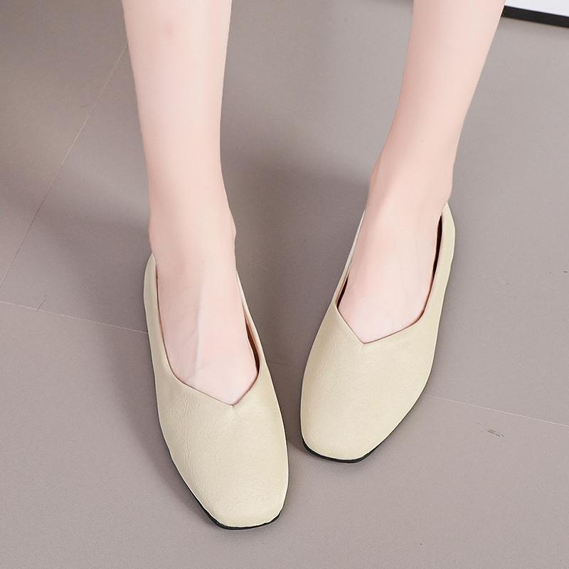 Fashion Women's Shoes 2025 High Quality Shallow Women's Flats Fashion Square Toe Daily Flats Women Hot Sale Plus Size Flat Low Heels