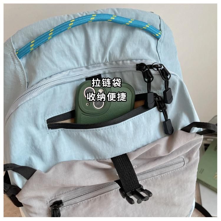 Schoolbag New Outdoor Backpack Female Sports Student School Bag Travel Mountaineering Bag Lightweight Dopamine Contrast Color Backpack Female