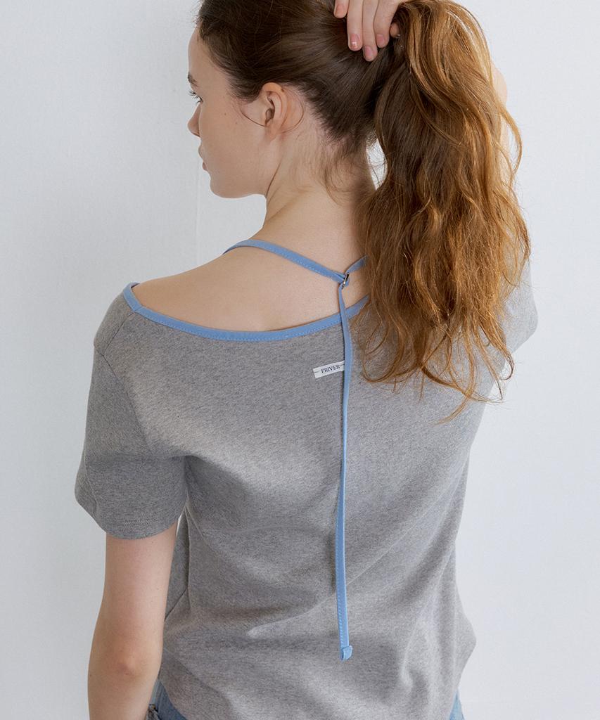 Peulibeo07 Halter Strap Ringer T-Shirt [Frsp07Ts22]_Gray