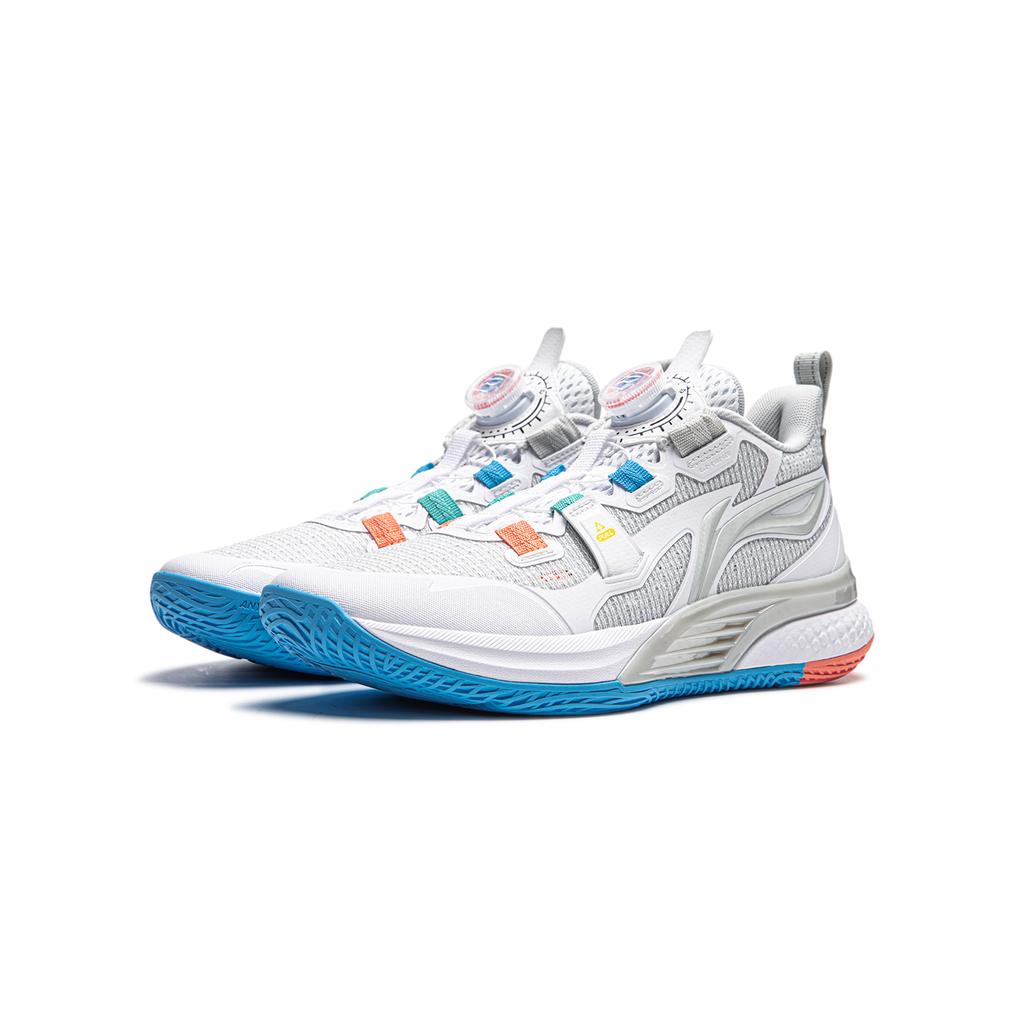 Li Ning Kids Fashion Non-Slip Rebound Basketball Shoes Kids Sneakers Standard-White YKBU064-5