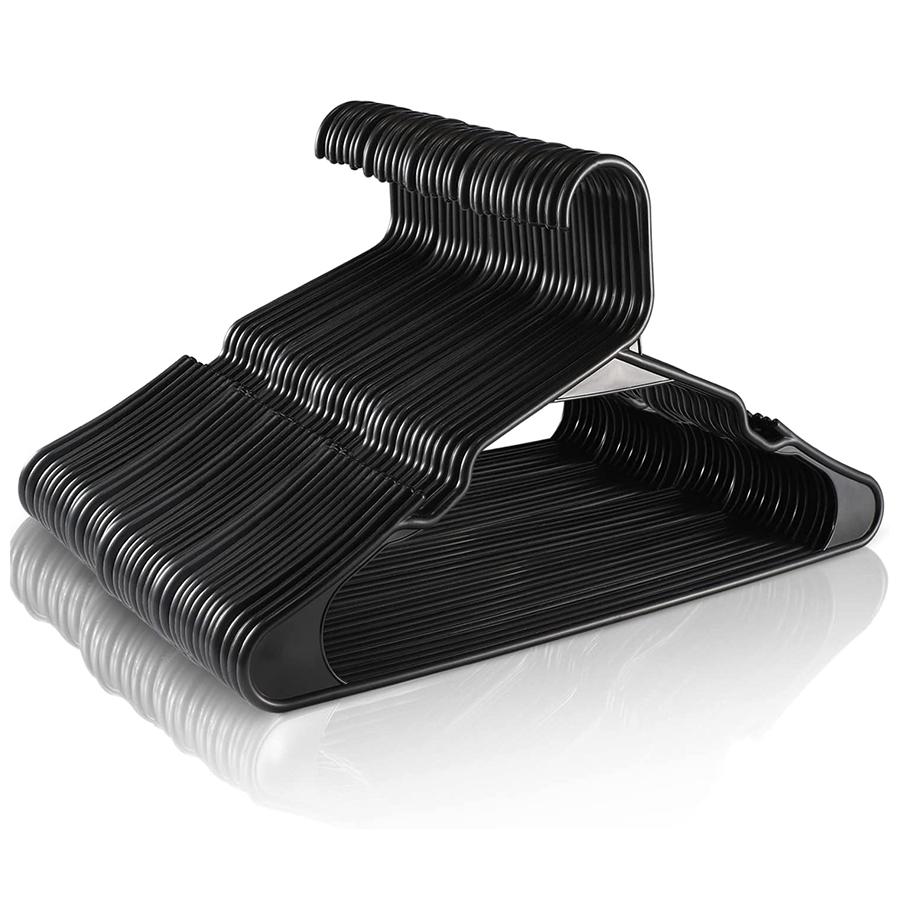 

10/20/30pcs plastic hangers for t-shirts, dresses, heavy duty notched hangers, durable and space saving clothes closet hangers