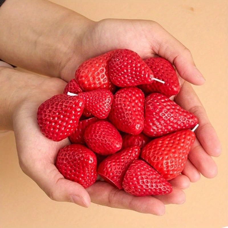Strawberry Silicone Candle Mold 3D Fruit Craft DIY Baking Resin Chocolate Fondant Decorative Molds Handmade Party Supplies