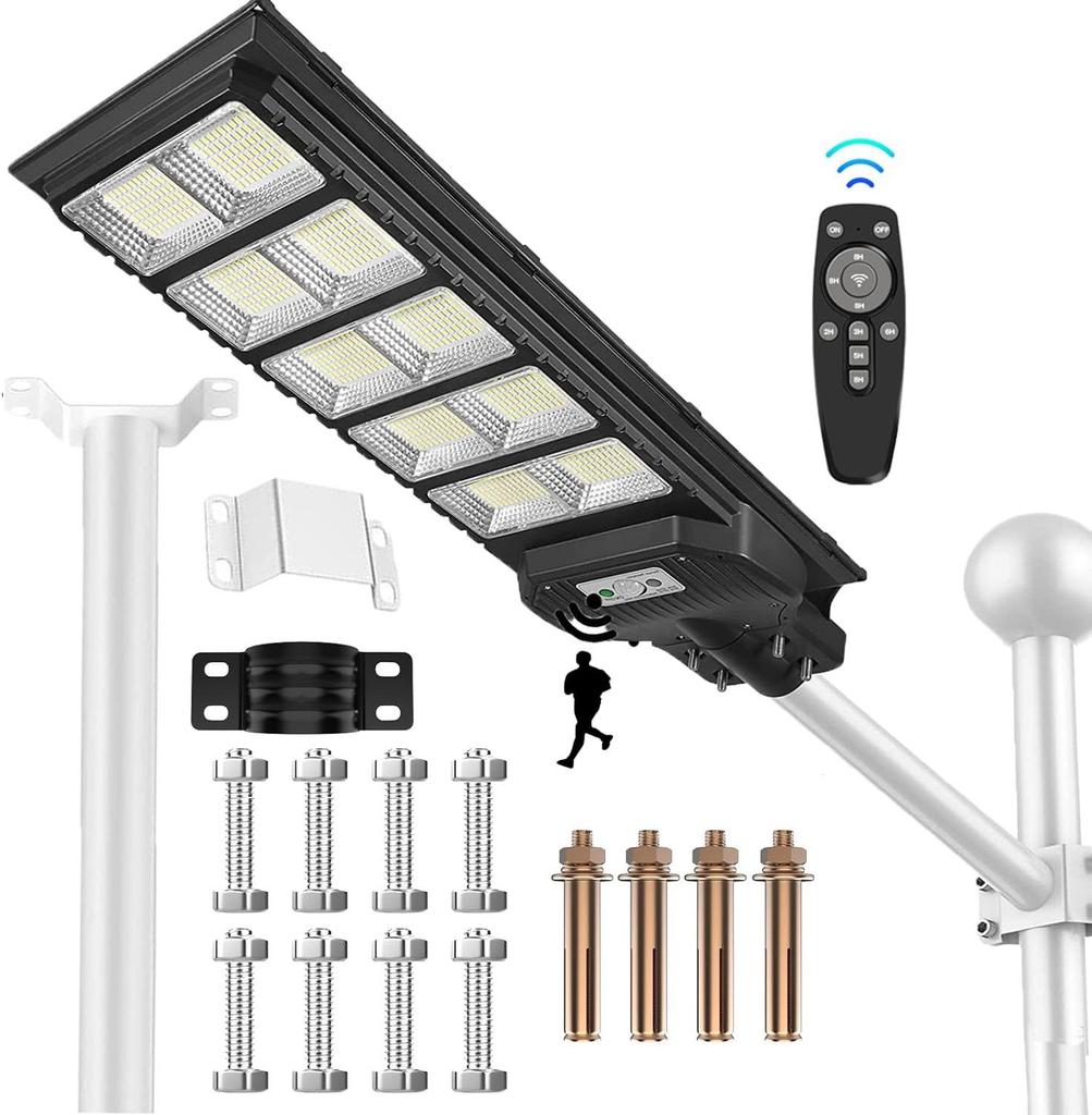 Newly Upgraded LED Solar Street IP67 Motion and Light Ideal for Automatically Turns On at Integrated Solar Energy Zero Electricity Garden Security