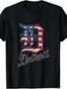 Men's Detroit American Flag Old English D & D Letter Print T-Shirt - Breathable