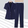 Women's Summer Business Suit Set - Short-Sleeved Formal Wear for Hotel Front Desk