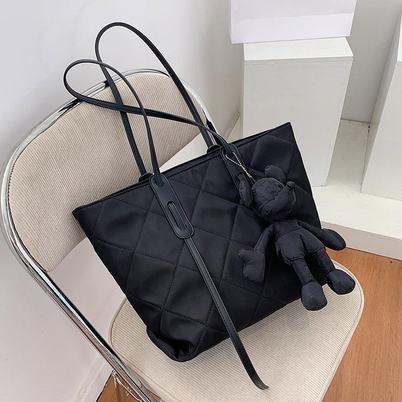 Bag Women's Tote Bag New Fashion Shoulder Bag Rhombus Shopping Bag Textured Handbag