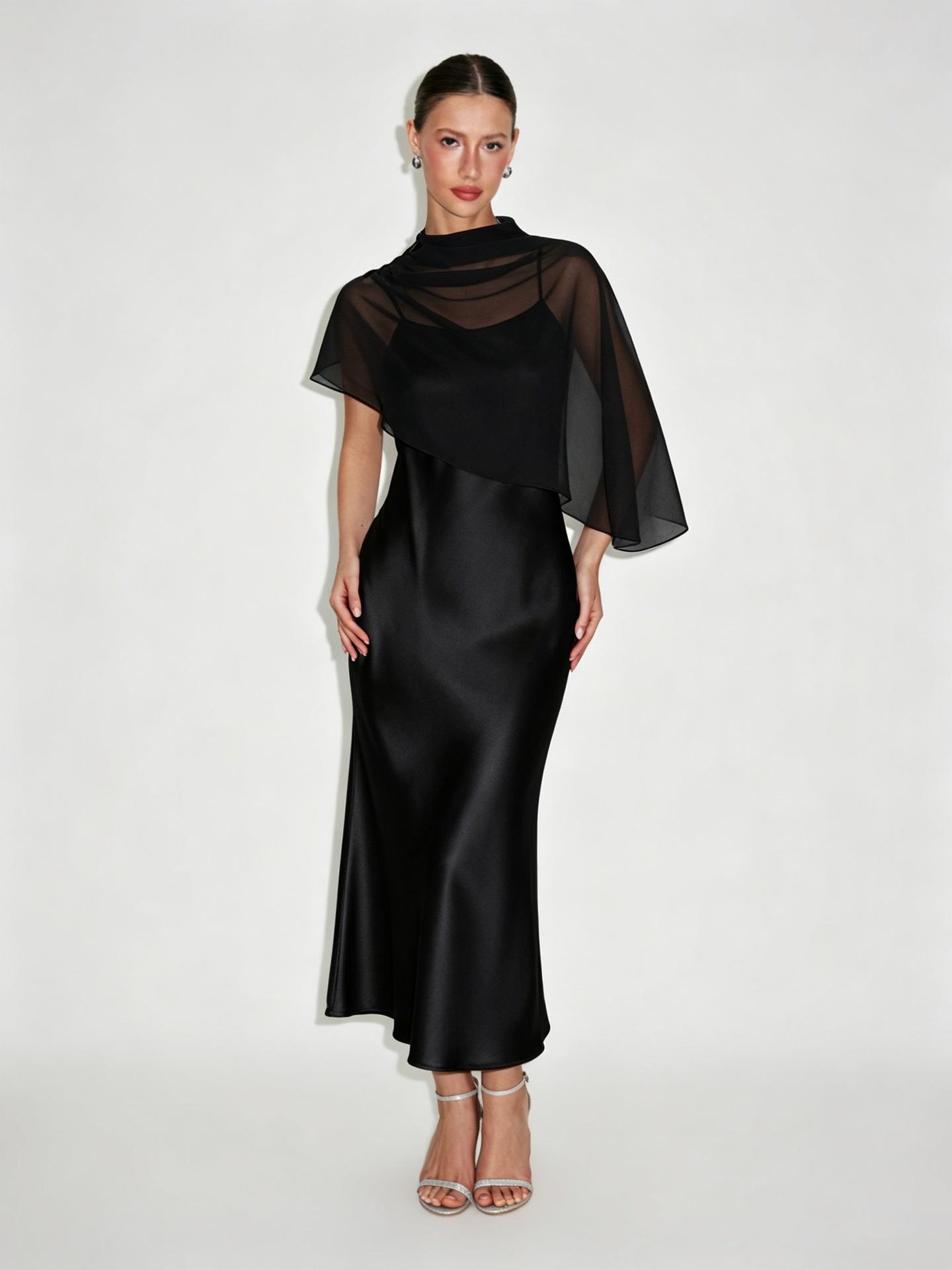 Popular light luxury cape-style shawl dress