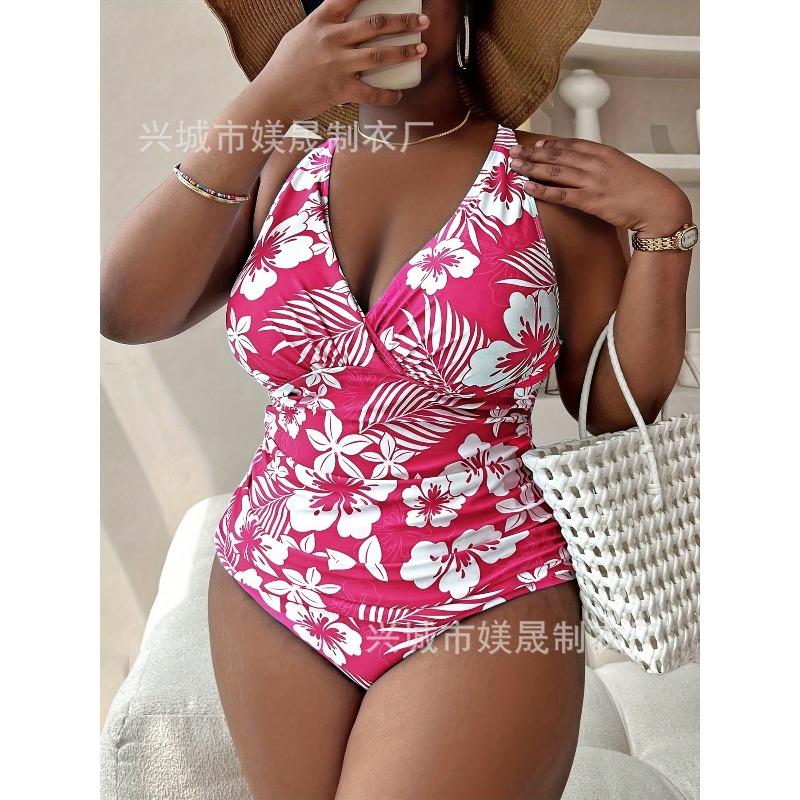 New Floral Sexy Plus Size One-piece High-end One-piece Bikini Swimsuit for Women