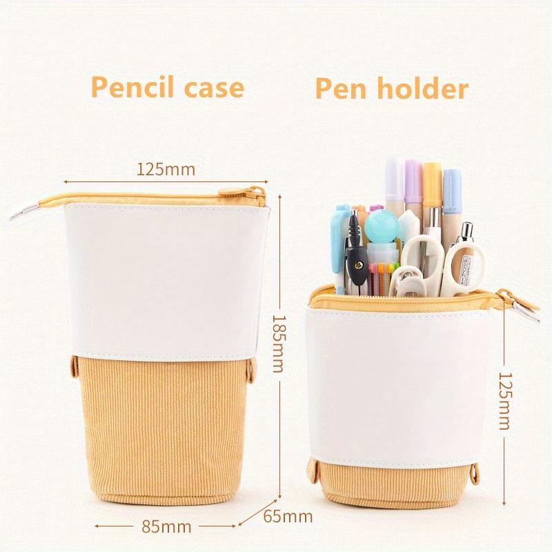 Creative Retractable Pencil Case School Stationery Storage Bag Solid Color Pen Case Cute Pen Holder Gifts for Pen Bag