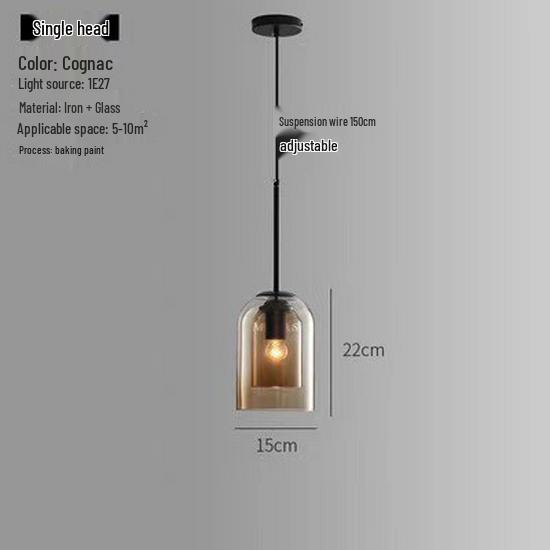 Modern Nordic Glass Pendant Light for Coffee Shop or Bedroom