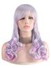 Dreamy purple curly hair wigs with center part bangs high temperature fiber synthetic wigs for women cosplay costume gifts
